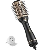 Dual Voltage Hair Dryer Brush, Travel Blow Dryer Brush for European, 120-240V Fast Drying Hot Air Brush with European Plug