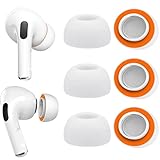 Memory Foam Ear Tips for AirPods Pro and AirPods Pro 2 Silicone Shield 3 Pairs Replacement Tips (White, Large)