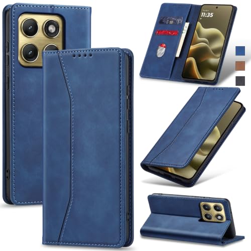 Image of Jasonyu Flip Wallet Case for Motorola Edge (2026) 5G,Blue
