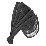 XINXINGDINGSHENG Ponytail Net Base Large Lace Base Hair Net Wig Cap Weaving Net with Velcro Fastener for Making Ponytail Hair Accessories, Lace Ponytail Net with Magic Buckle,Ponytail Extension Base (Black)