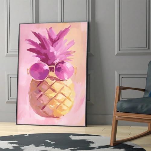 Peinture sur toile ananas pour réveiller un mur blanc triste - 7