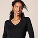 Amazon Essentials Women's Lightweight Long-Sleeve V-Neck Sweater, 100% Cotton, Black, Large