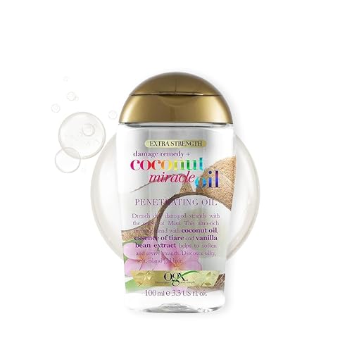 OGX Coconut Miracle Oil Extra Strength Penetrating Oil feuchtigkeitsspendendes Haaröl für trockenes, geschädigtes und sprödes Haar, 100ml