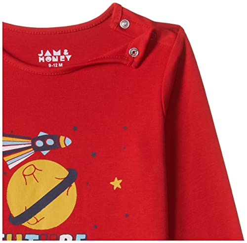 Image of Amazon Brand - Jam & Honey Baby Boy's and Girls Full Sleeves T-Shirt | 100% Cotton Printed Regular Fit Unisex T-Shirts | New Born Baby Clothes - 0 to 24 Months