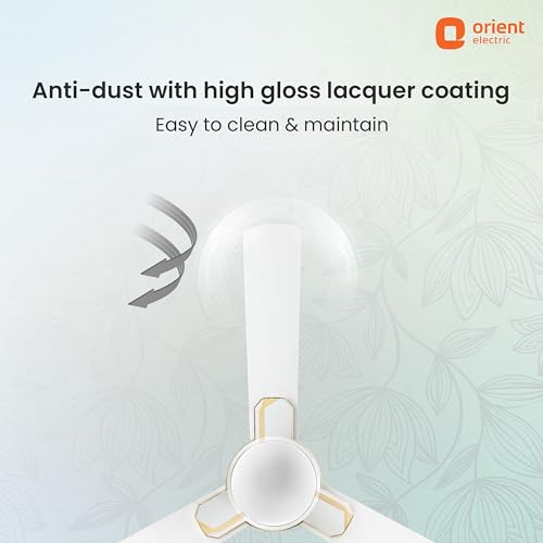 Image of Orient Electric 1200 mm Mozart ceiling fan| Designer fan with seamless ring to trim design | Anti-rust Aluminium blades| Decorative Inlay Mould Design | 5-years warranty | Minimalist Geometric White
