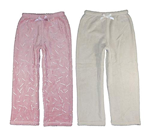 DKNY Little/Big Girls Plush Fleece Pajama Pant (4, Pink/Natural)