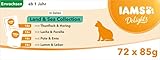 IAMS Delights Land & Sea Collection Katzenfutter Nass - Multipack mit Fleisch und Fisch Sorten in Gelee, Nassfutter für Katzen ab 1 Jahr, 72 x 85 g