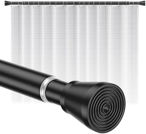Teleskop Gardinenstange Ohne Bohren, 113-197cm, Schwarz | Klemmstange, Zum Klemmen, Spannstange, Duschstange