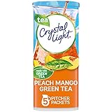 Crystal Light Peach Mango Green Tea Drink Mix (60 Pitcher Packets, 12 Packs of 5)