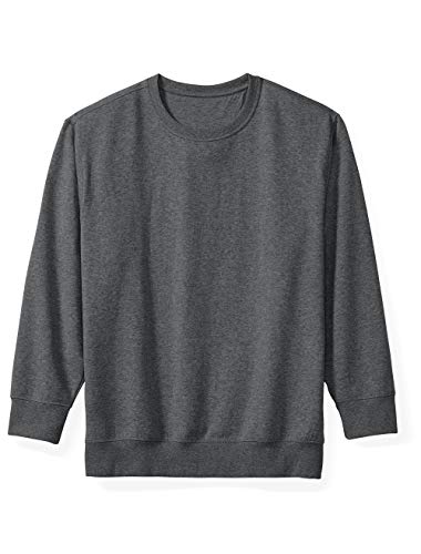 Amazon Essentials Men's Big and Tall Crewneck Fleece Sweatshirt fit by DXL, Charcoal Heather, 5X