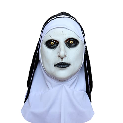TIANHOO Máscara de Halloween, Máscara de Monja de Halloween Máscara de Látex de Terror Cabeza Completa Máscara de Látex para Halloween Fiesta Cosplay de Carnaval Accesorios de Fotos EUR€2299EUR€22.99