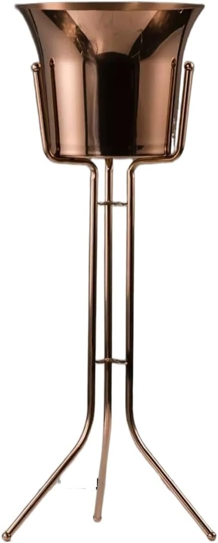 Bar Ice Bucket Stainless Steel Wine Ice Bucket with Steel Bucket Stand Wine Chiller on Stand Kitchen and Bar Ware Beverage Barware Accessories Ice Buckets