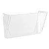 Amazon Basics Expandable Plastic Wall File Organizer, Hanging File Holder, Letter Size, 1-Pocket, Clear, Space Saving for Office Home