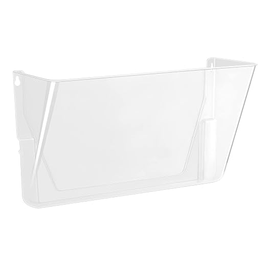 Amazon Basics Expandable Plastic Wall Pockets, File Organizer, Stackable, Letter Size, 1-Pocket, Clear