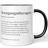 JUNIWORDS Tasse, Definition Bewegungstherapeut, Schwarz (7206797)