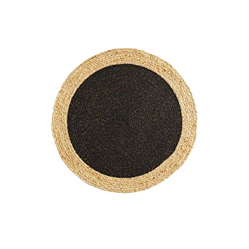 Douceur d'Intérieur Tapis Rond, Noir/Or, (0) 90 CM