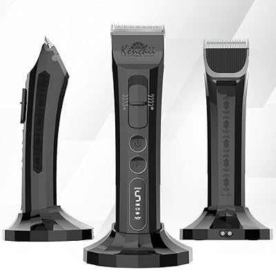 Kenchii Flash Dog Clippers for Grooming 4-in-1 Digital Cordless Cat & Dog Grooming Clipper for Pet Care, Precision Pet Grooming Trim, Shape, and Style Effortlessly, Black