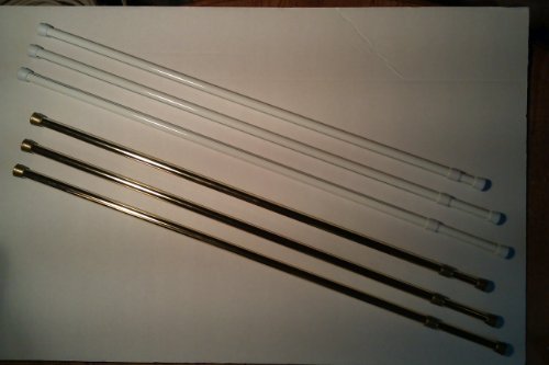 THE CARTERET TRADING COMPANY10/12MM TWIST TENSION ROD 62-95CM (24-37IN) WHITE WITH RUBBER END CAPS (12, 62-95CM GOLD)