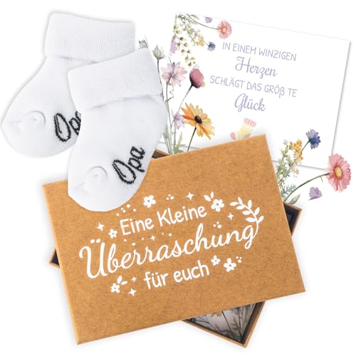 Belillpipi Schwangerschaft Verkünden mit Geschenkbox- Du wirst Opa - Personalisierte Babysocken Geschenkset- Schwangerschaftsverkündung - Verkündung Schwangerschaft Geschenk