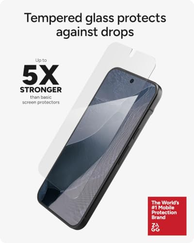 Image of ZAGG Glass Elite Google Pixel 11 Pro XL Screen Protector | 5x Stronger Tempered Glass, ClearPrint Anti-Fingerprint, 30% Recycled Glass, InvisibleShield, Easy PerfectFit Installation