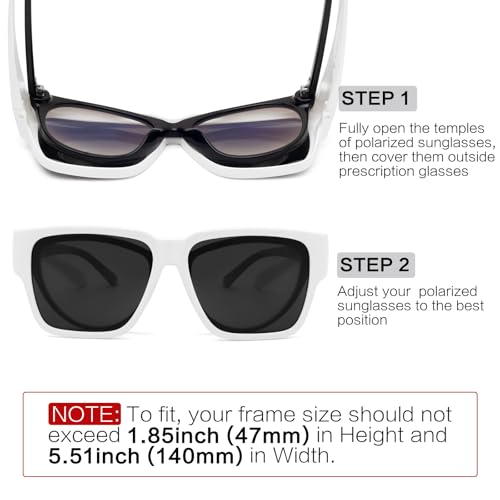Image of Face Shadow Polarized Over Glasses Sunglasses for Men Women, Lightweight Fit Over Square Sun Glasses UV400 Protection -C11