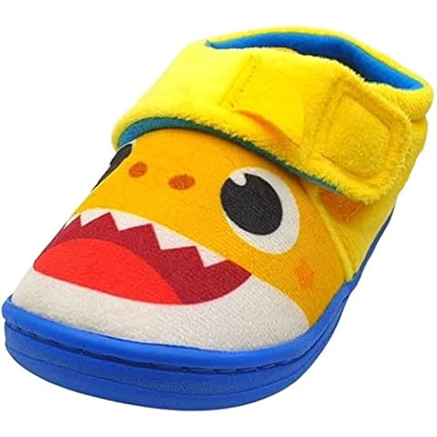 Childs Kids Boys Girls Yellow and Blue Baby Shark Acorn Slippers (us_footwear_size_system, toddler, numeric, medium, numeric_11) Cover