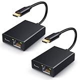 ELECTOP Ethernet Adapter for Chromecast with Google TV, USB Type C to RJ45 Ethernet Network Adapter Compatible with Chromecast HD/4K and More Streaming TV Sticks, 2 Pack