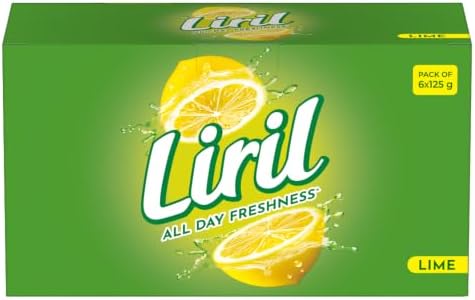 Liril Lime Bathing Bar | Feel the Citrus Burst of Freshness | Pack of 6 (6 x 125g)