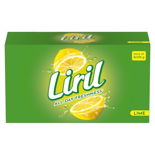 Image of Liril Lime Bathing Bar | Feel the Citrus Burst of Freshness | Pack of 6 (6 x 125g)