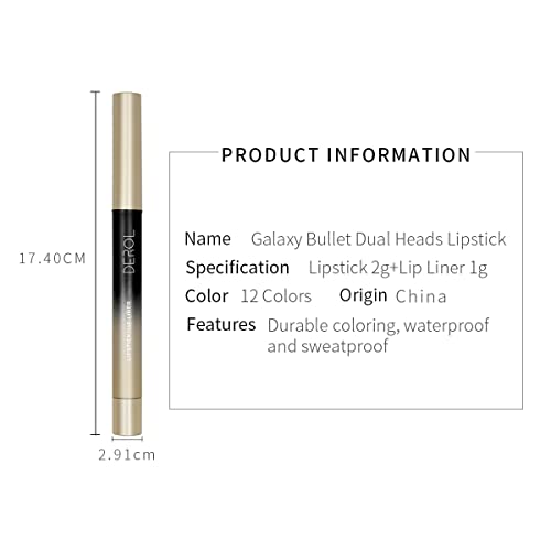 Kissio Lipstick,Lip Liner And Lipstick Set,2-In-1 Pencil,Matte Lipstick,Pigmentation And Long Lasting,Non-Dry,Cruelty Free(02#) #TOP6