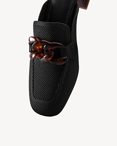 Image of NEWBELLA Mousse Fit Women Flat Mules Commute Pointed Toe Mules Flats Slip On Slides Walking Shoes, Dark 8
