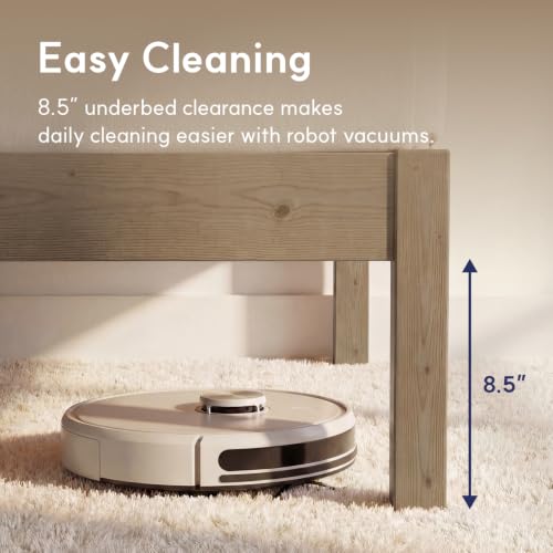 Image of LIFEMENT Full Bed Frame Classic Wood Platform, Noise Free, Under Bed Storage, No Box Spring Needed, Easy Assembly, Gray