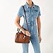 Fossil Women's Carlie Eco Leather Satchel Purse Handbag, Brown (Model: ZB1772200)