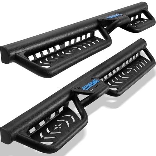 OTHOWE Running Boards Compatible with 2007-2018 Jeep Wrangler JK 4 Doors, Two-Stair Design Heavy-Duty Side Steps, Wrangler Step Bars Rock Sliders Rail, JKU Nerf Bars Made with Carbon Steel.