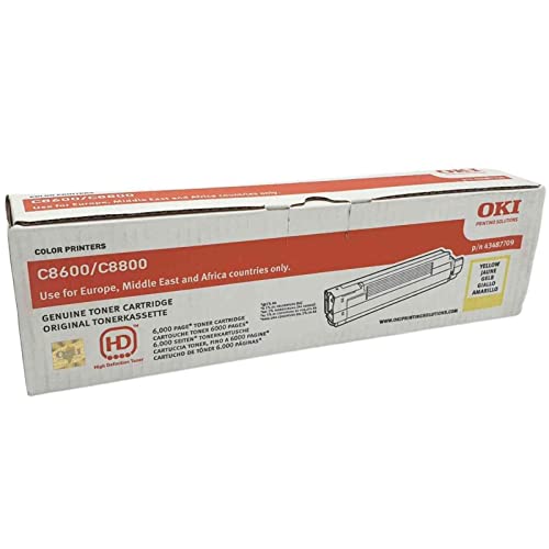 Toner Oki C8600 C8800 jaune pour imprimante laser couleur