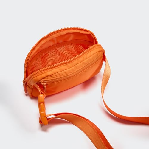 Image of Pander Two Way Zipper Fanny Pack Nylon Everywhere Belt Bag for Women, Water Repellent Waist Packs, Crossbody Bags with Adjustable Strap (Dark Orange).