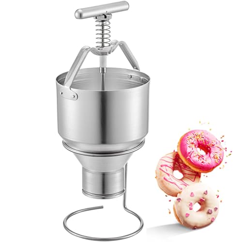 MiBoce Dispensador Manual De Donuts De 3 litros, Máquina para Hacer Donuts De Acero Inoxidable, con Soporte, 6 Ajustes De Grosor, Fácil De Usar, para Uso Doméstico Y Comercial