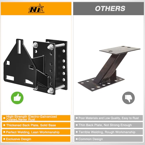 Image of Nilight Spare Tire Carrier 3-Nuts Design Boat Trailer Carrier Bracket Utility Trailer Accessories Fits 4 & 5 & 6 Lugs Trailer Wheels on 4 inch 4.5'' 4.75'' 5'' 5.5''and 6''Bolt Patterns 150 Lbs