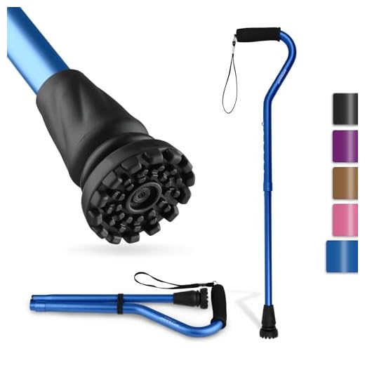 Folding Walking Cane with Soft Offset Handle
