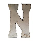 Rustic Arrow Letter N for Decor, 14-Inch, Silver