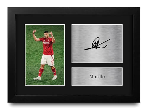 Cadeau Murillo Nottingham Forest photo avec signature imprimée A4 encadrée fan foot