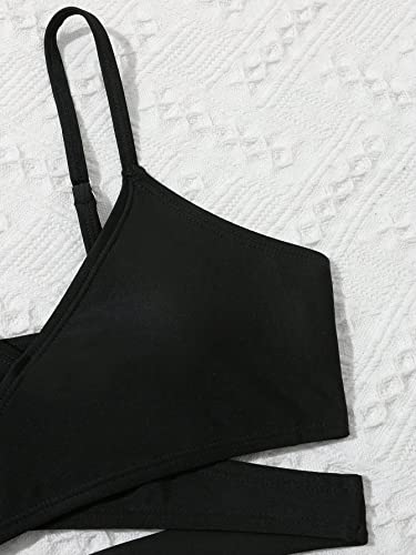 OYOANGLE Girl's 3 Piece Swimsuit Butterfly Print Criss Cross Bikini Set Bathing Suit with Mesh Pants3