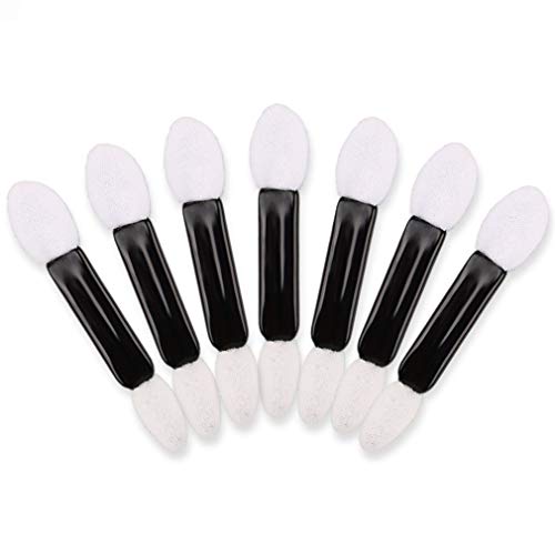 Phantomsky 50Pcs Disposable Cosmetic Makeup Applicator Eyeshadow Dual Sided Brush Double-End Latex Sponge Brushes Set #2 #TOP6