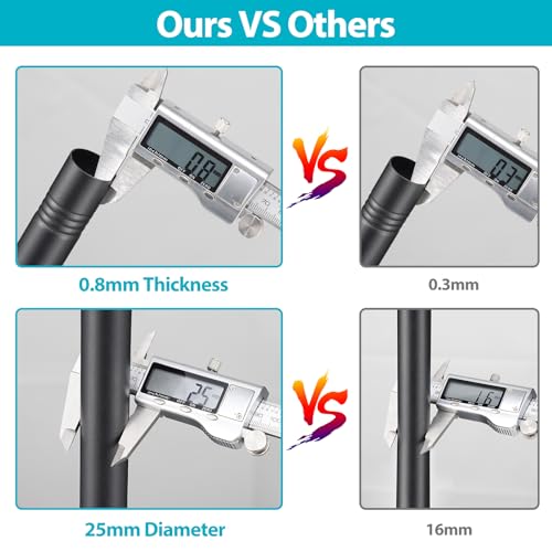 Image of Shower Curtain Rod 28-94 Inch,Adjustable Heavy Duty Shower Rods for Bathroom Wall Mounted Permanent Industrial Shower Curtain Rod Rust Proof Stainless Steel Black