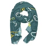Générique Châles Wrap foulards en mousseline de soie douce pour robes femmes accessoires,dessin animé, résumé, poisson, mer, animal