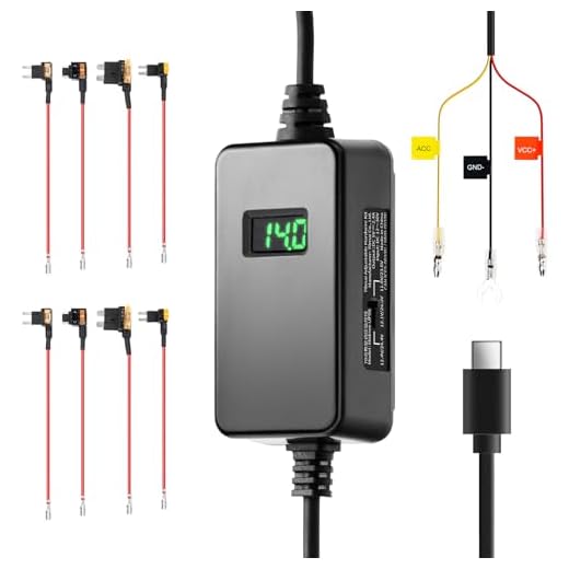 70mai Dashcam Einstellbares Hardwire Kit UP06, Typ-C Festverdrahtungs-Kit mit Dreistufig Einstellbarem Niederspannungsschutz, Kompatibel mit 70mai M310, A510, A810, 4K Omni, T800, 24Std. Parkmodus
