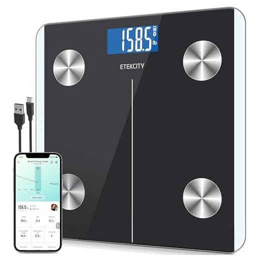 Etekcity Smart Rechargeable Body Fat Scale, Digital Bathroom Scale for Body Weight and Muscle, Accurate Weighing Machine for People Sync with Smartphone App, 400lb