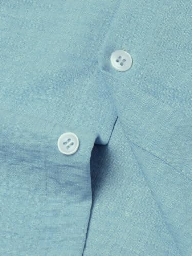 Image of Men's Casual Button Down Shirts Long Sleeve Linen Touch Textured Shirt Wrinkle Free Fashion Casual Vacation Beach Summer Shirt (1001)