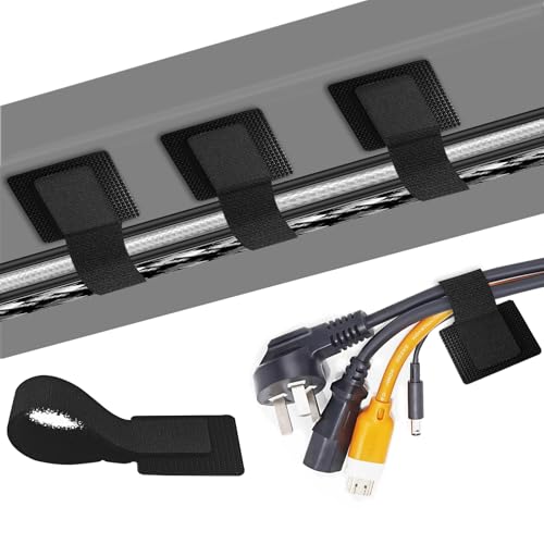 xiaoxianxian Juego de 20 Organizador Cables, Sujeta Cables Adhesivo (Reutilizables, Fuerte Adhesión) para Cable Management en la Oficina, en Casa y para TV (Negro)
