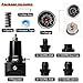 PQY Adjustable Fuel Pressure Regulator Kit 30-140PSI With 10AN Return and 10AN feed Port with AN6 AN8 AN10 Connectors and Gauge (black)